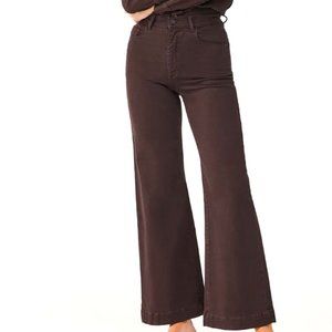 DL1961 Hepburn Wide Leg Vintage High Rise  31" Dark Cocoa Jeans Size 25